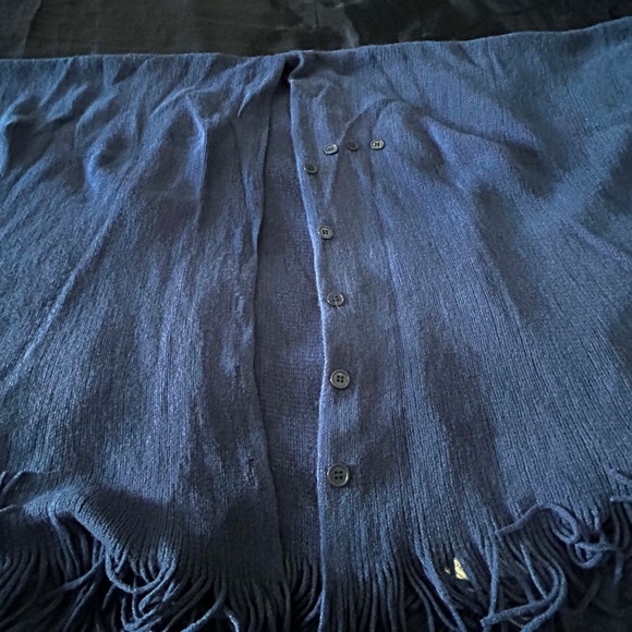 CAPE, MULTIFUNCTIONAL, BLUE, SZ WOMEN ONE SIZE, FRINGE ACCENTS, ACRYLIC, - Picture 12 of 12